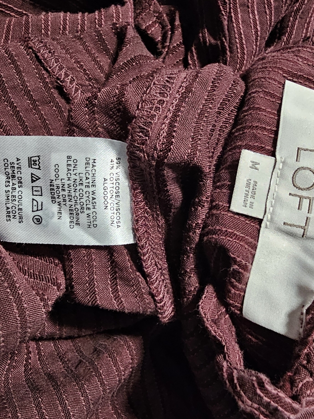 LOFT Dark Red Ruffled Blouse - Picture 4 of 4